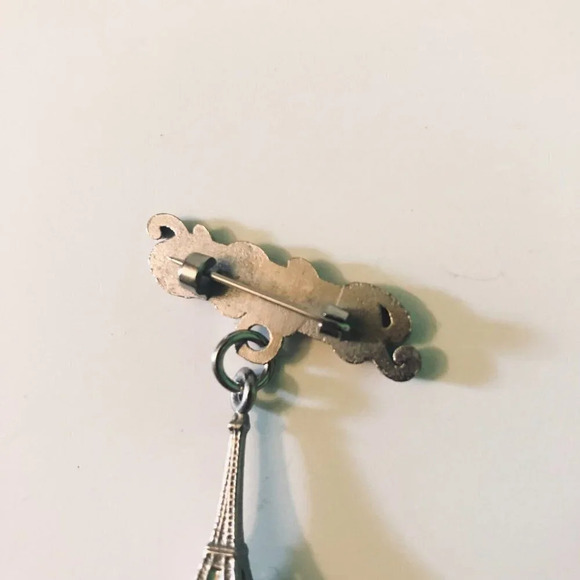 Vintage Paris Eiffel Tower Pin Souvenir Brooch - Picture 5 of 8